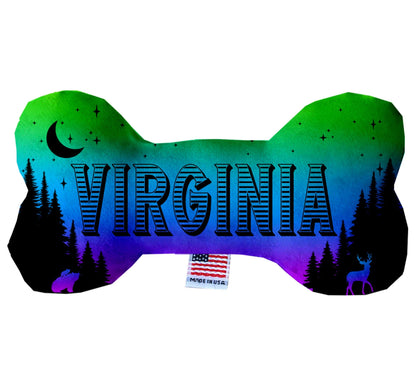 Pet & Dog Plush Bone Toys, "Virginia Mountains" (Set 1 of 2 Virginia State Toy Options, available in different pattern options!)