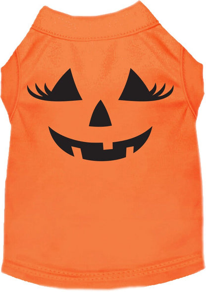 Camiseta de Halloween para perros y gatos con serigrafía "Disfraz de cara de calabaza"