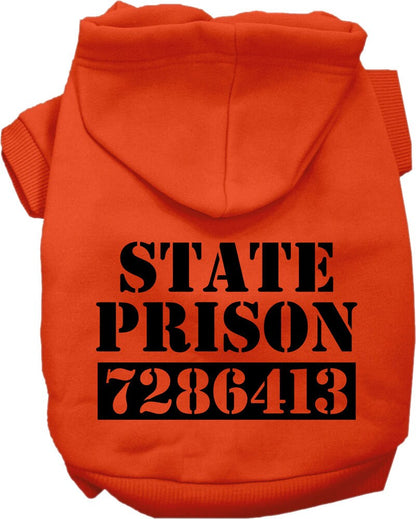 Halloween Pet, Dog & Cat Hoodie Screen Printed, "Inmate Costume"