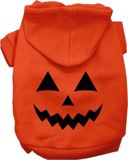 Sudadera con capucha para Halloween para mascotas, perros y gatos serigrafiada, "Disfraz de cara de calabaza"