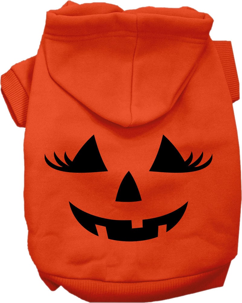 Sudadera con capucha para Halloween para mascotas, perros y gatos serigrafiada, "Disfraz de cara de calabaza"