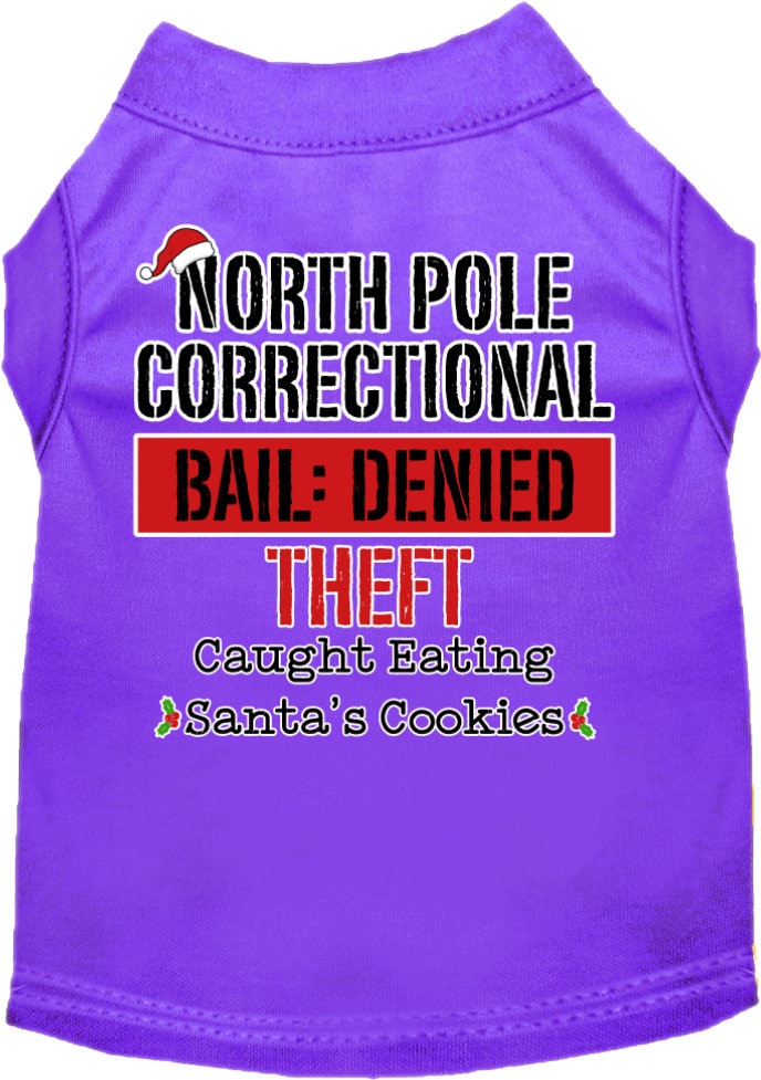 Christmas Pet Dog & Cat Shirt Screen Printed, "North Pole Correctional"