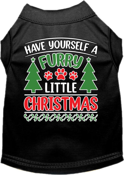 Christmas Pet Dog & Cat Shirt Screen Printed, "Have Yourself A Furry Little Christmas"