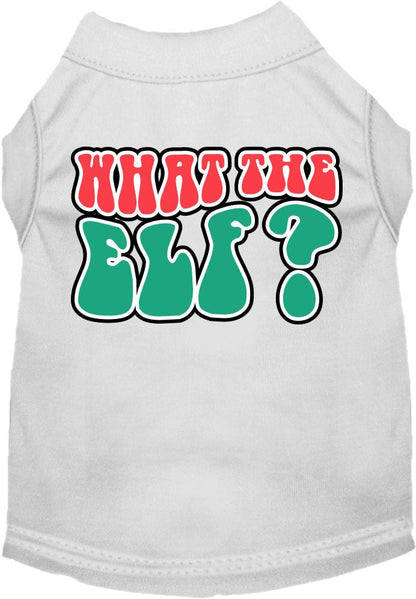 Christmas Pet Dog and Cat Shirt Screen Printed, "What The Elf"