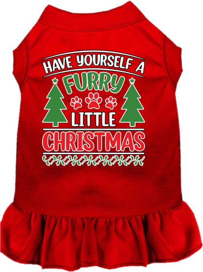 Christmas Pet, Dog and Cat Dress Screen Printed, "Have Yourself A Furry Little Christmas"