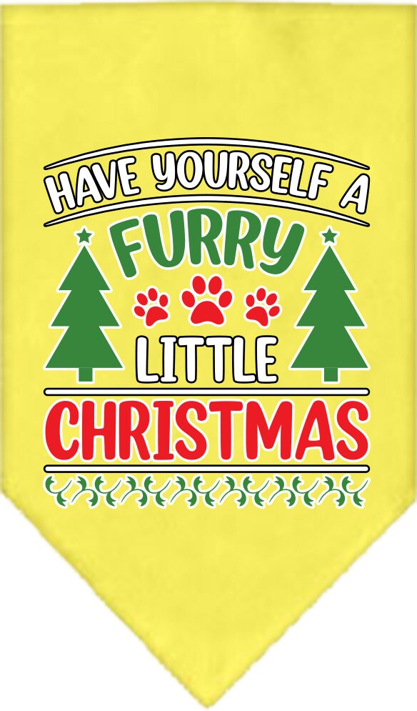 Christmas Pet and Dog Bandana Screen Printed, "Have Yourself A Furry Little Christmas"