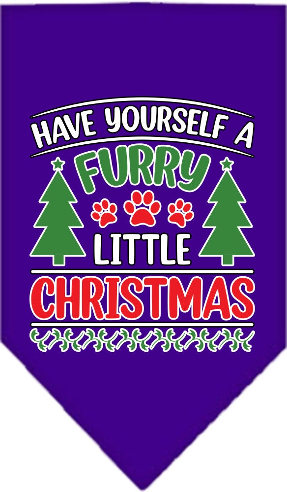 Christmas Pet and Dog Bandana Screen Printed, "Have Yourself A Furry Little Christmas"