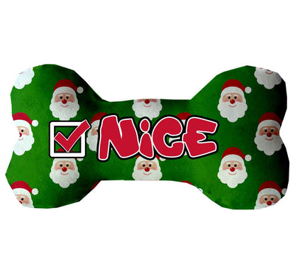 Christmas Pet & Dog Plush Bone Toys, "Naughty, Nice, or I Tried"