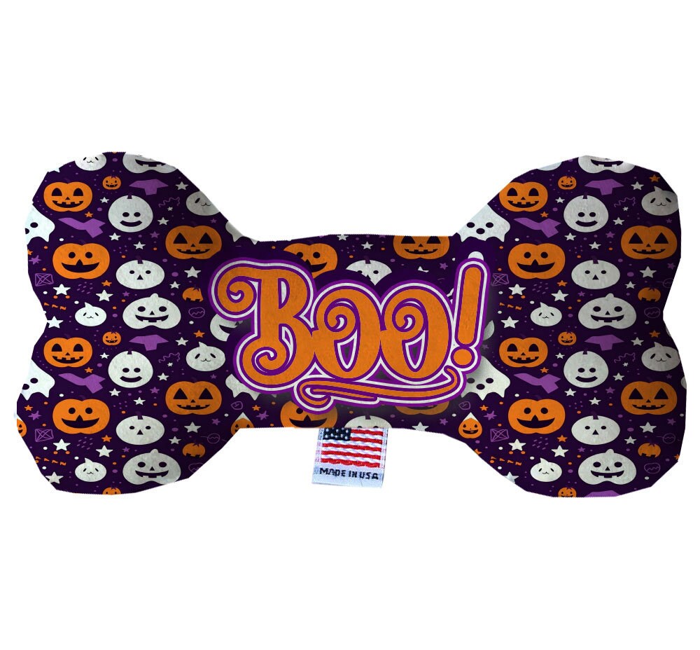 Peluche de hueso para perro y mascota de Halloween, "Boo"