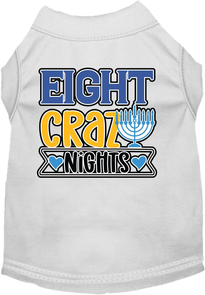 Camiseta para perros y gatos de Hanukkah con serigrafía "Eight Crazy Nights"