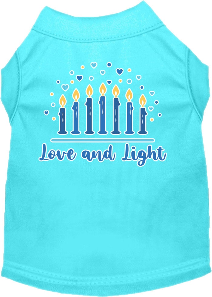 Camiseta para perros y gatos de Hanukkah con serigrafía "Love &amp; Light"