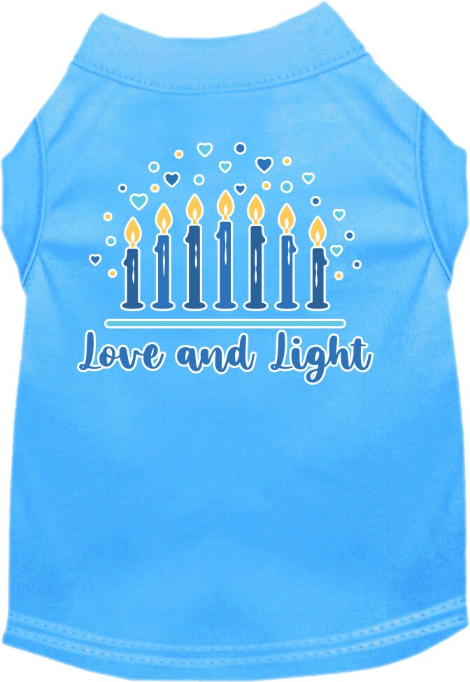 Camiseta para perros y gatos de Hanukkah con serigrafía "Love &amp; Light"