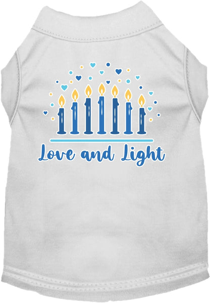 Camiseta para perros y gatos de Hanukkah con serigrafía "Love &amp; Light"