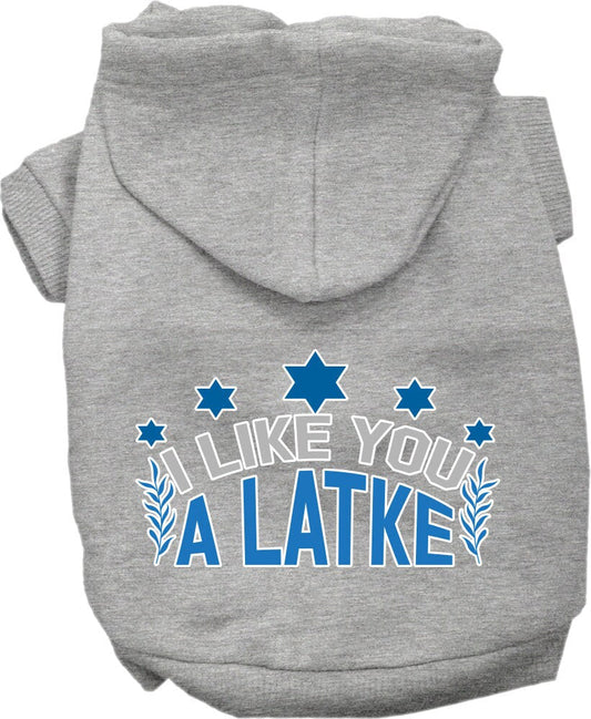 Hanukkah Pet Hoodie "I Like You A Latke"