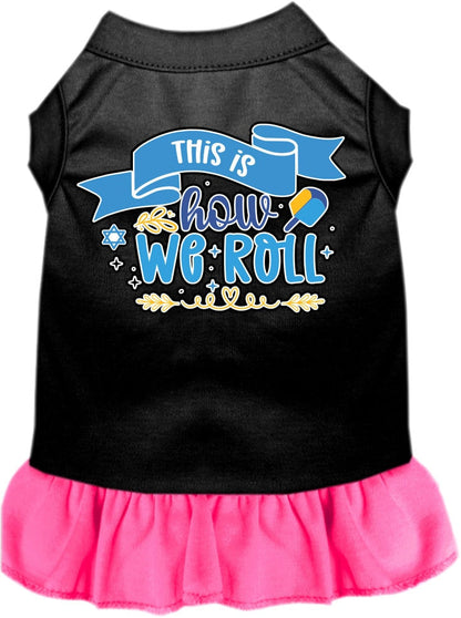 Vestido para mascotas, perros y gatos de Hanukkah serigrafiado con la frase "This Is How We Roll"