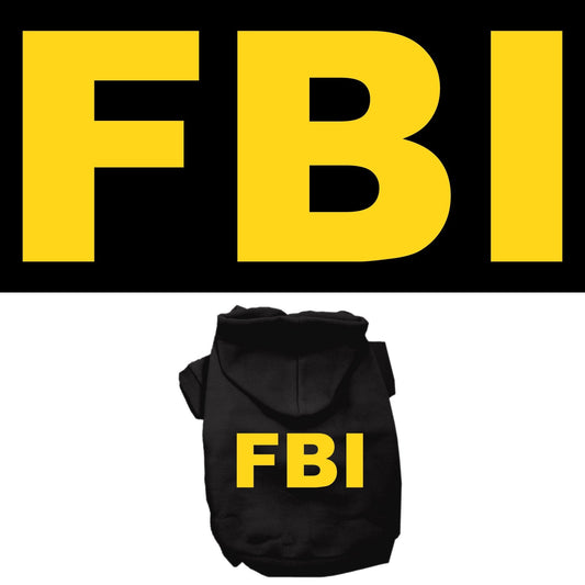 Sudadera con capucha para Halloween con estampado de mascotas, perros y gatos, "Disfraz del FBI"