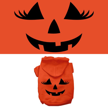 Sudadera con capucha para Halloween para mascotas, perros y gatos serigrafiada, "Disfraz de cara de calabaza"