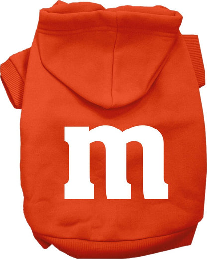 Halloween Pet, Dog & Cat Hoodie Screen Printed, "The M Costume"