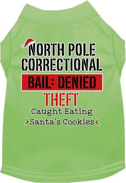 Christmas Pet Dog & Cat Shirt Screen Printed, "North Pole Correctional"