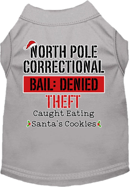 Christmas Pet Dog & Cat Shirt Screen Printed, "North Pole Correctional"