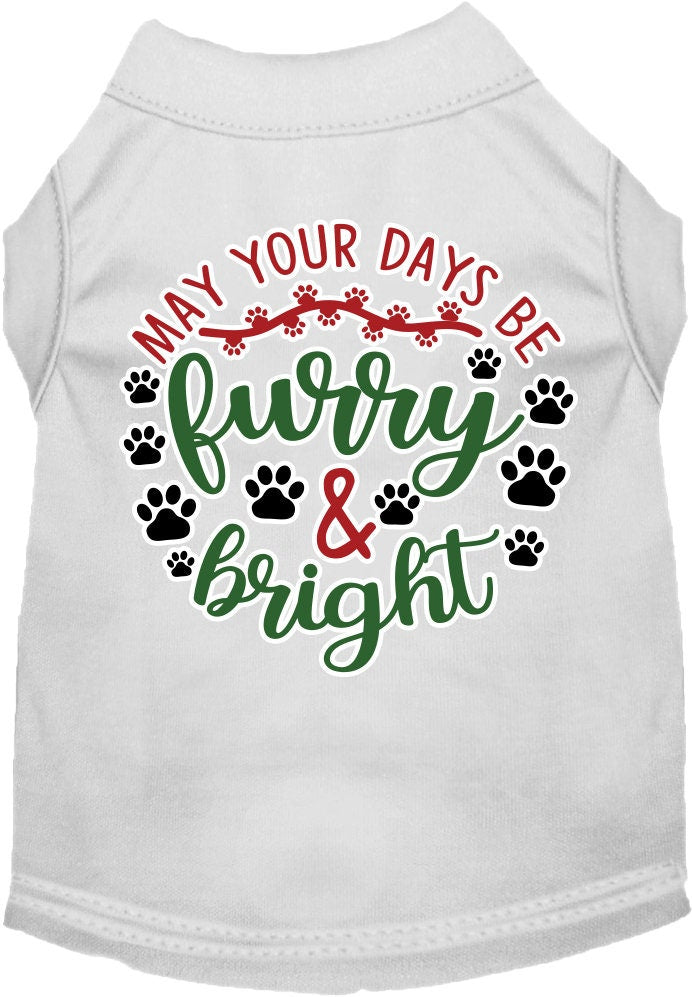 Christmas Pet Dog and Cat Shirt Screen Printed, "Furry & Bright"