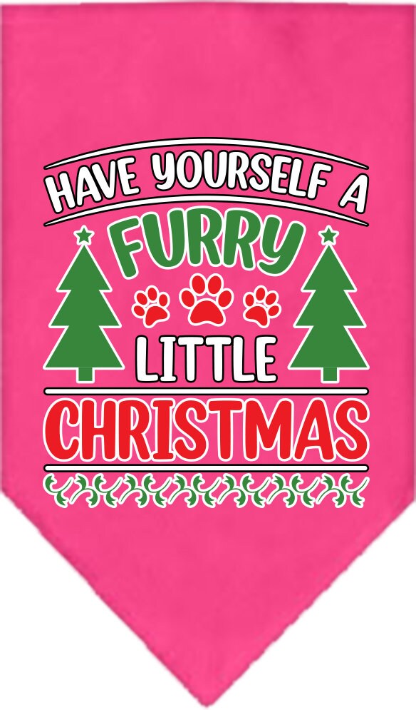 Christmas Pet and Dog Bandana Screen Printed, "Have Yourself A Furry Little Christmas"