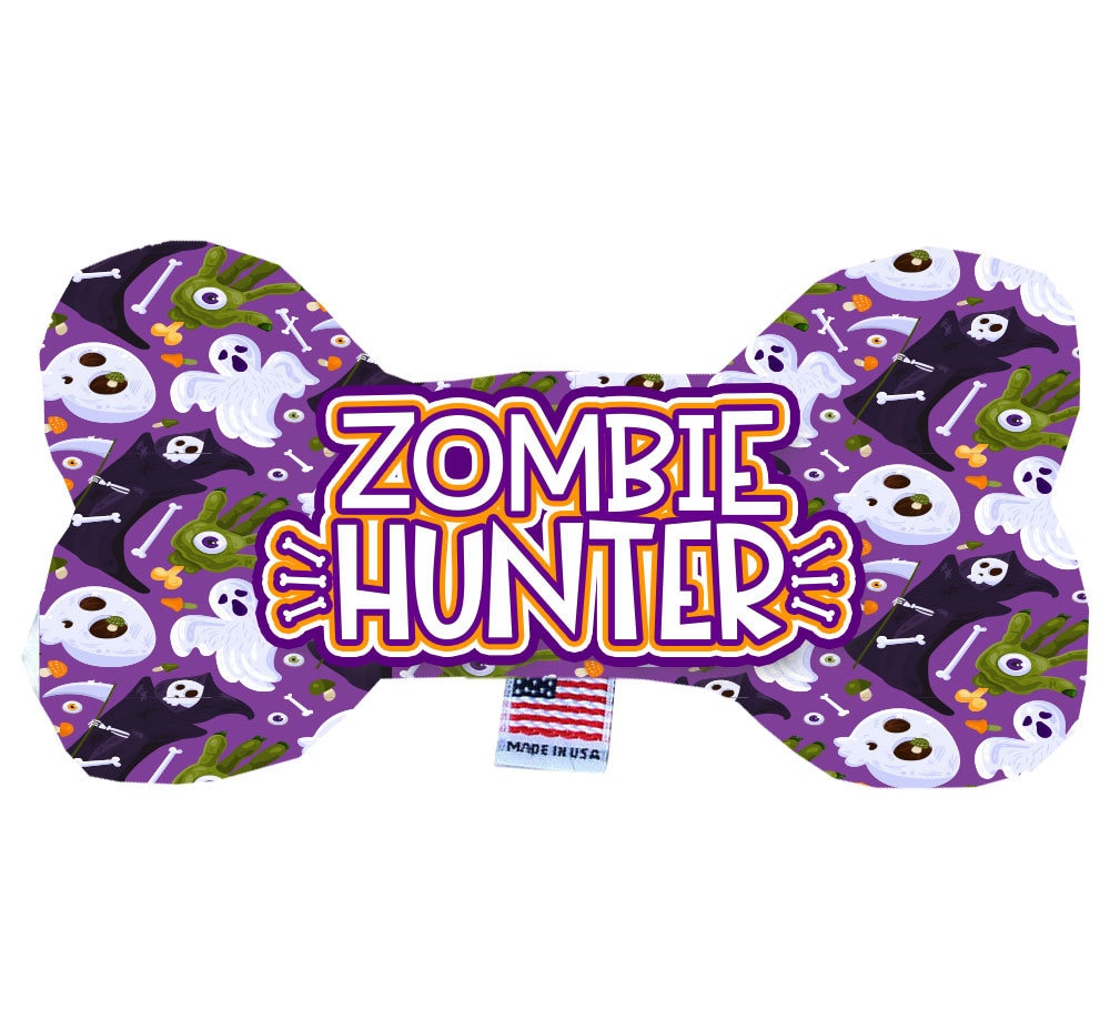 Halloween Pet & Dog Plush Bone Toy, "Zombie Hunter"