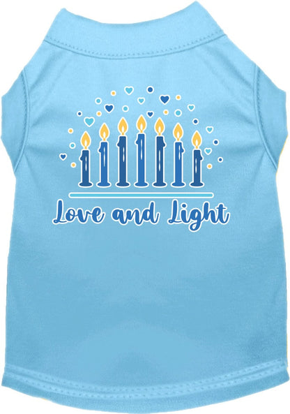 Camiseta para perros y gatos de Hanukkah con serigrafía "Love &amp; Light"