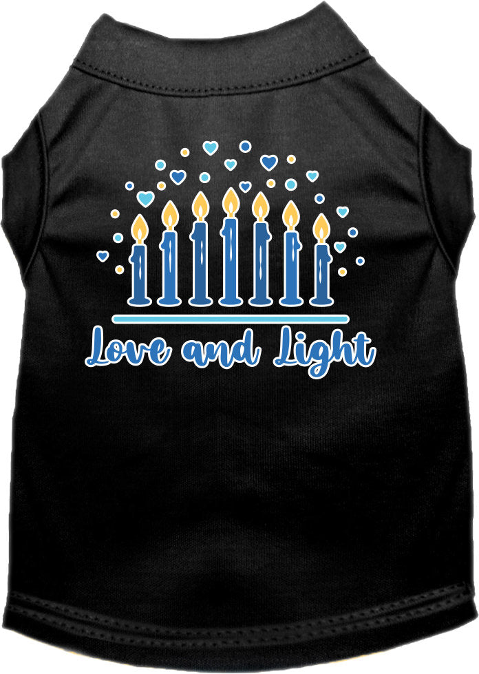 Camiseta para perros y gatos de Hanukkah con serigrafía "Love &amp; Light"