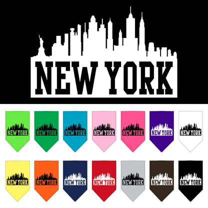 Bandana para mascotas y perros serigrafiada con el "New York Skyline"