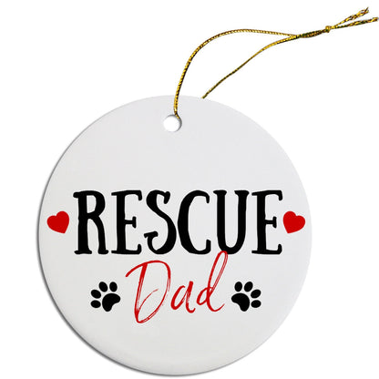 Adornos navideños divertidos para las fiestas (elige entre 4 diseños: Rescue Mom, Rescue Dad, Who Rescued Who?, You Can't Buy Love, But You Can Rescue It)