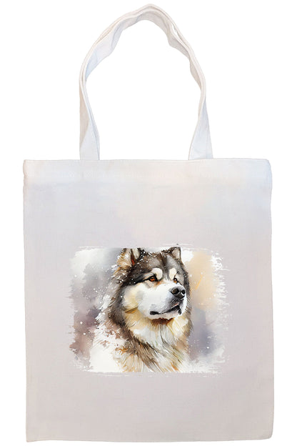 Canvas Tote Bag, Zippered With Handles & Inner Pocket, "Alaskan Malamute"