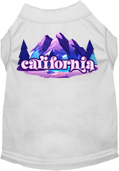 Camiseta serigrafiada para perros y gatos, "California Alpine Pawscape"