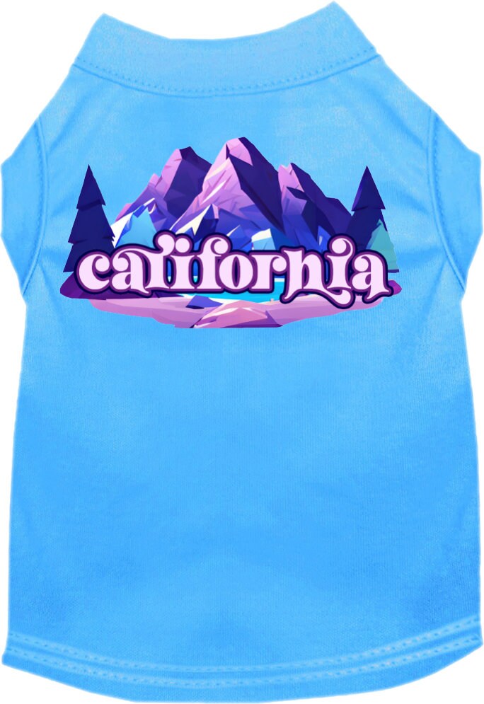 Camiseta serigrafiada para perros y gatos, "California Alpine Pawscape"