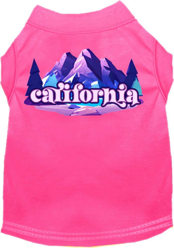 Camiseta serigrafiada para perros y gatos, "California Alpine Pawscape"