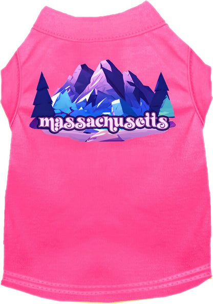 Camiseta serigrafiada para perros y gatos, "Massachusetts Alpine Pawscape"