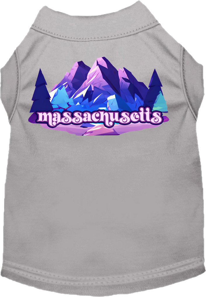 Camiseta serigrafiada para perros y gatos, "Massachusetts Alpine Pawscape"