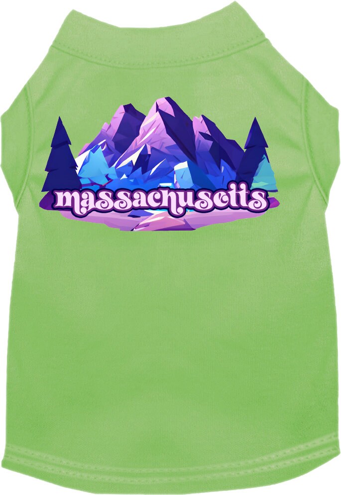 Camiseta serigrafiada para perros y gatos, "Massachusetts Alpine Pawscape"