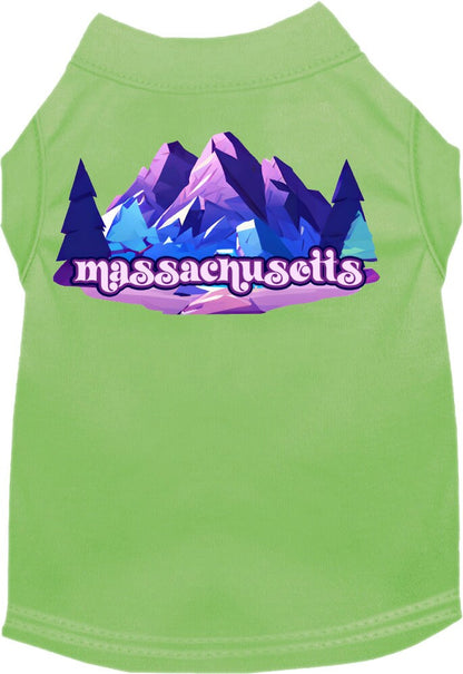 Camiseta serigrafiada para perros y gatos, "Massachusetts Alpine Pawscape"