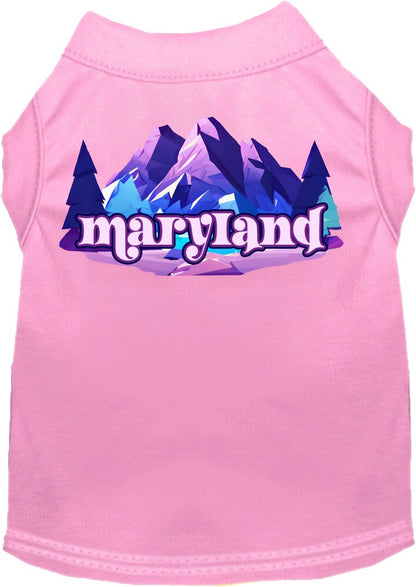 Camiseta serigrafiada para perros y gatos, "Maryland Alpine Pawscape"