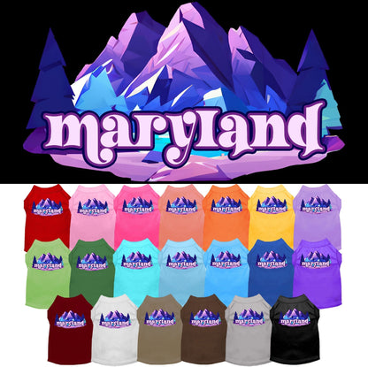 Camiseta serigrafiada para perros y gatos, "Maryland Alpine Pawscape"