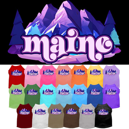 Camiseta con estampado de mascotas para perros y gatos, "Maine Alpine Pawscape"