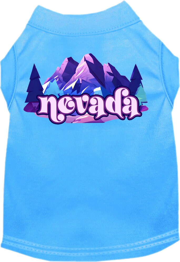 Camiseta serigrafiada para perros y gatos, "Nevada Alpine Pawscape"