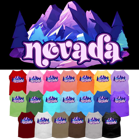 Camiseta serigrafiada para perros y gatos, "Nevada Alpine Pawscape"