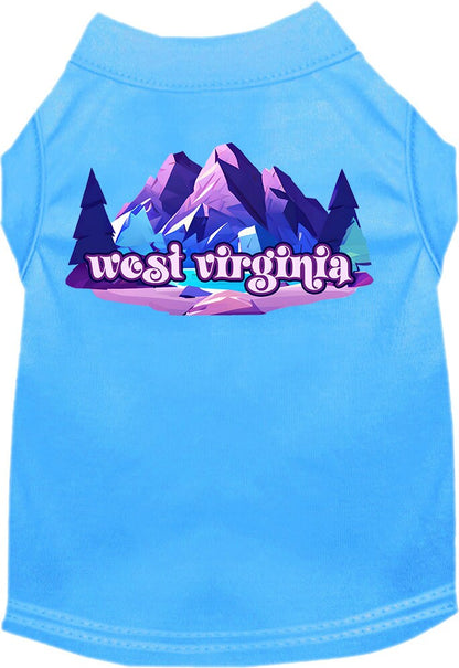 Camiseta con estampado de mascotas para perros y gatos, "West Virginia Alpine Pawscape"