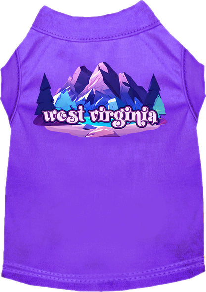 Camiseta con estampado de mascotas para perros y gatos, "West Virginia Alpine Pawscape"