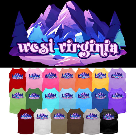 Camiseta con estampado de mascotas para perros y gatos, "West Virginia Alpine Pawscape"