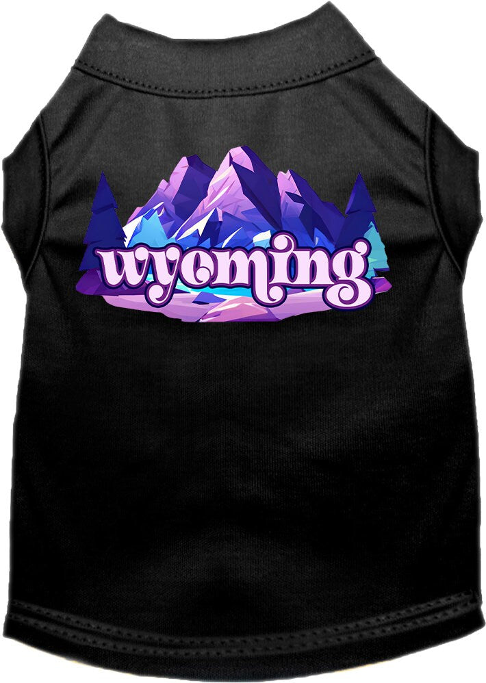 Camiseta serigrafiada para perros y gatos, "Wyoming Alpine Pawscape"