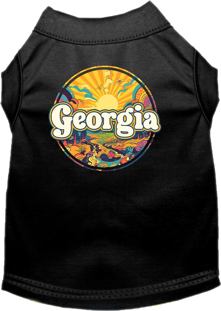 Camiseta serigrafiada para perros y gatos, "Georgia Trippy Peaks"