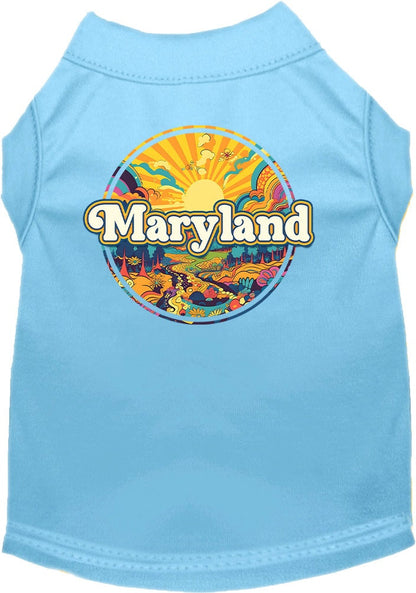 Camiseta serigrafiada para perros y gatos, "Maryland Trippy Peaks"